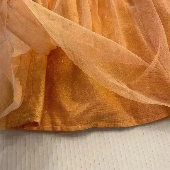 Toddler Tulle Peach Orange Shimmer Rosette Layered Pretty Party Dress NEW  2T - Picture 13 of 13